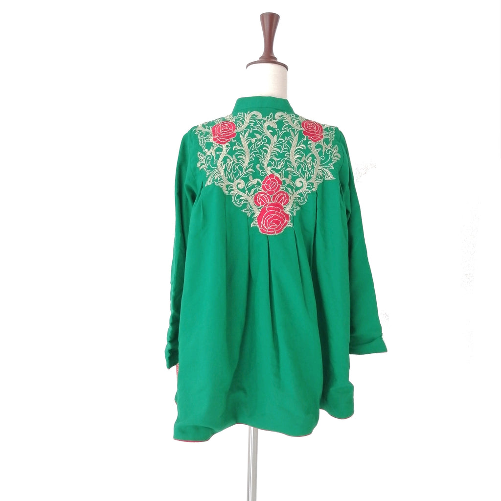 Rang Ja Green Embroidered Jacket 