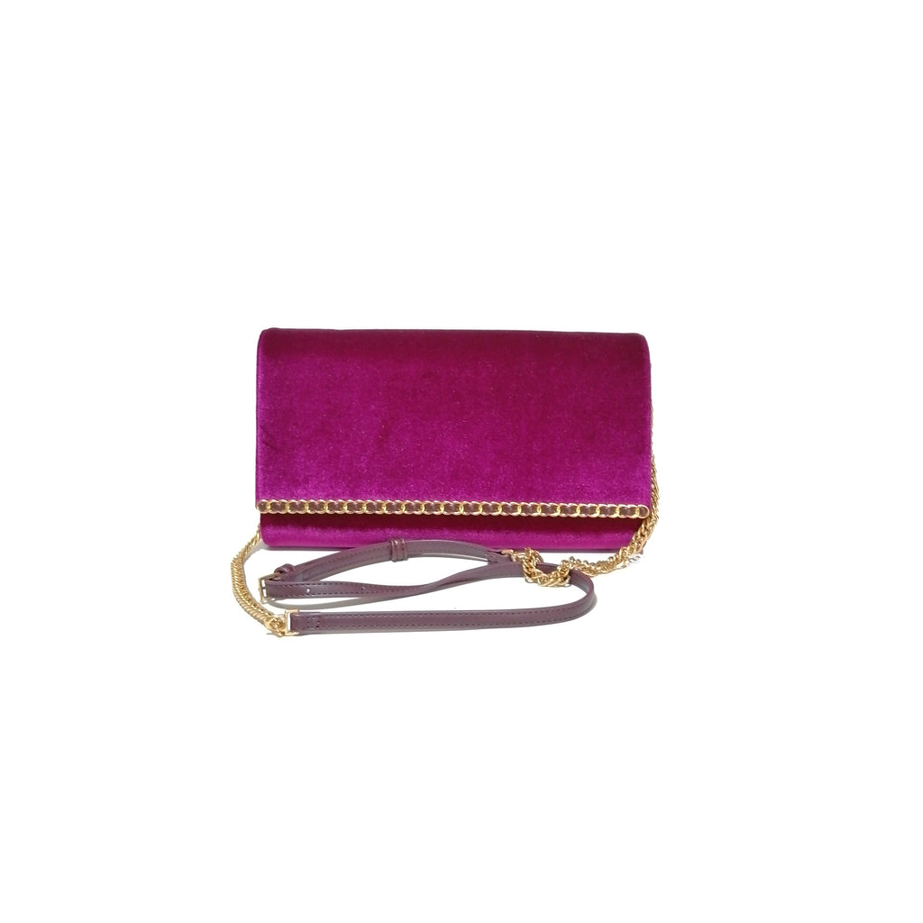 Charles & Keith Magenta Velvet Clutch