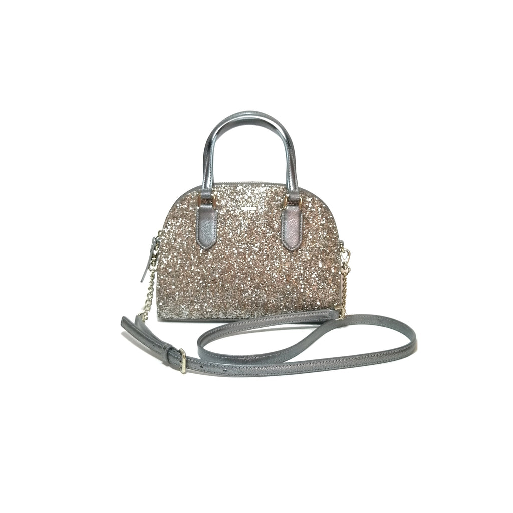 Kate Spade Silver Glitter Mini Dome satchel bag