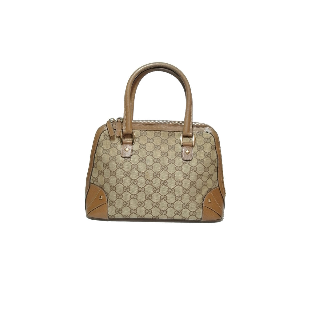 Gucci Ebony & Tan Monogram Tote
