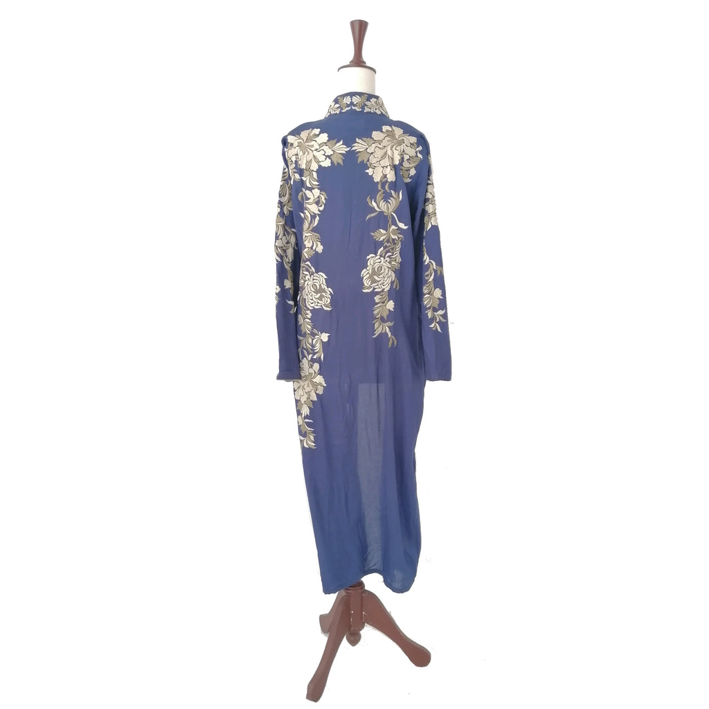 Ayesha F. Hashwani Blue Embroidered Tunic