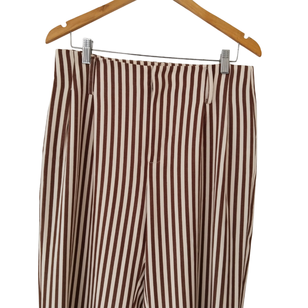 Mango Brown Striped Wide-leg Pants | Gently Used |