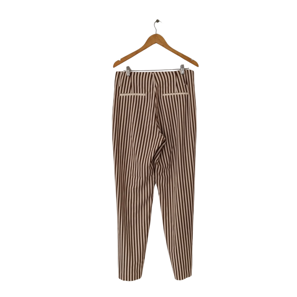 Mango Brown Striped Wide-leg Pants | Gently Used |