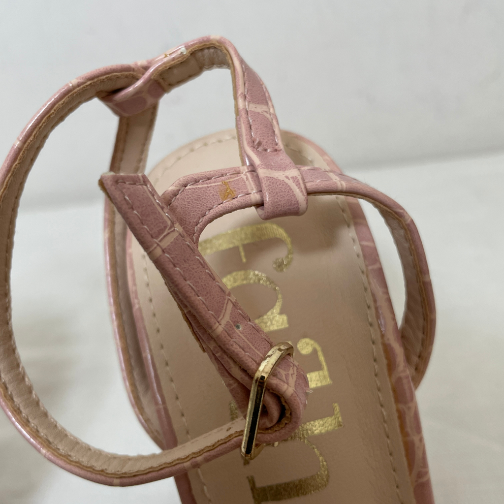 Faith 'Gracie' Blush Pink Chain Block Heel Sandals | Brand New |