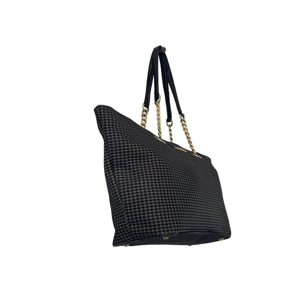 Calvin Klein Black & Grey Houndstooth Print Nylon Shoulder Bag | Pre Loved |