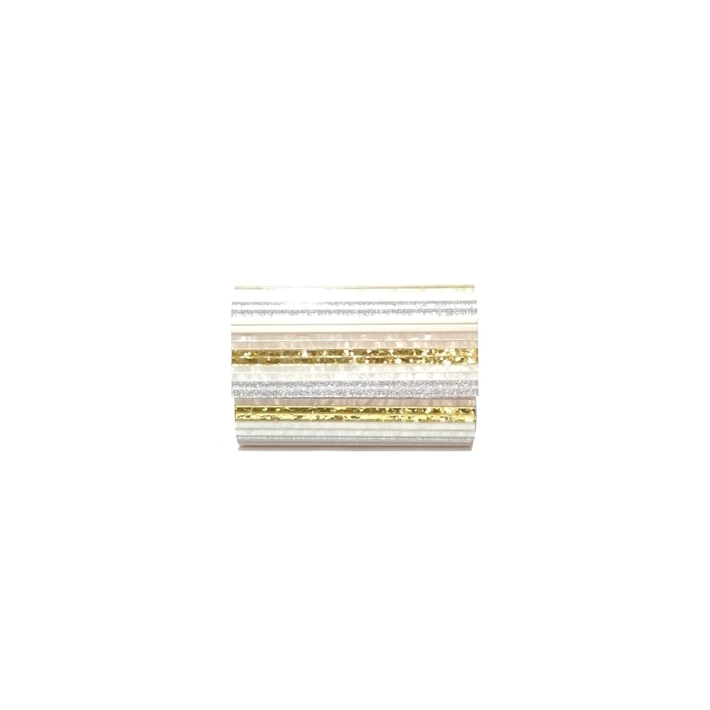 Kurt Geiger Metal Acrylic Nude Envelope Party Clutch 