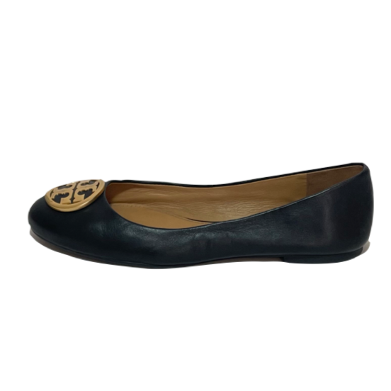 Tory Burch Black Leather 'Benton' Ballet Flats | Gently Used |