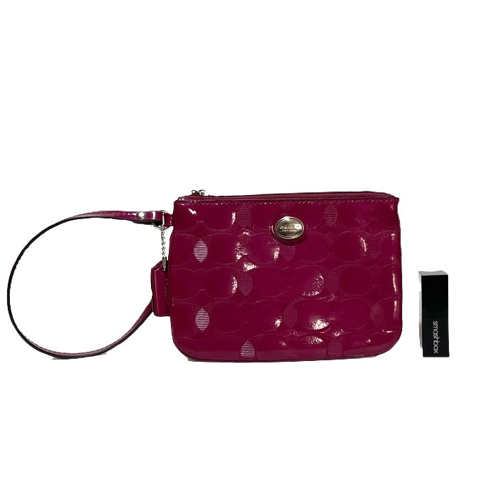 Coach Purple Logo Print Mini Wristlet | Gently Used |