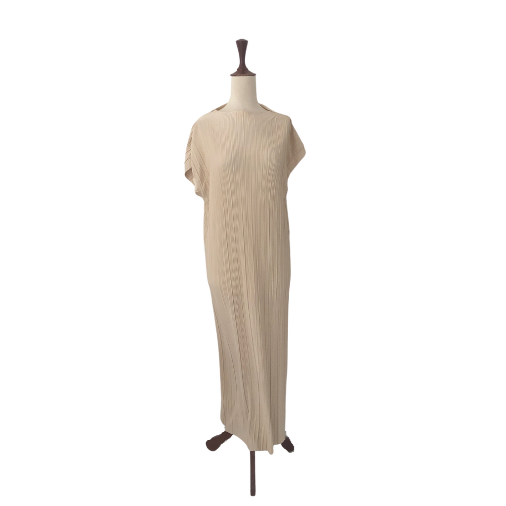 Mango Beige Pleated Maxi Dress | Brand New |