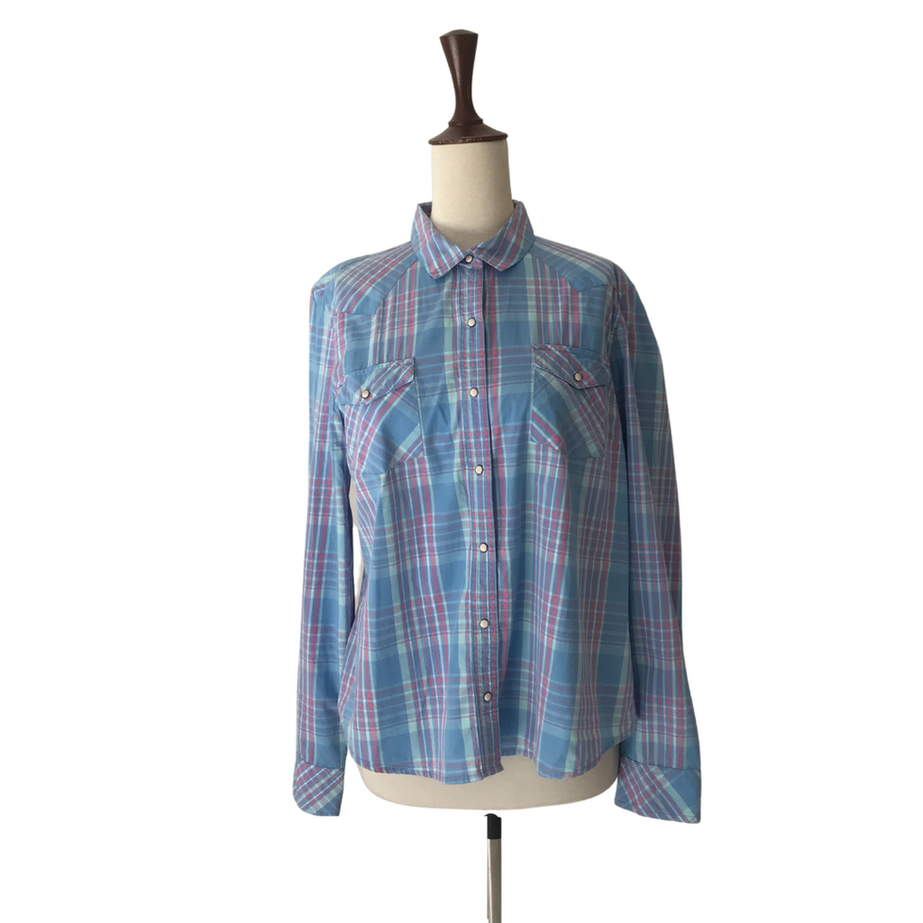 Tommy Hilfiger Blue Checked Collared Shirt | Gently Used |