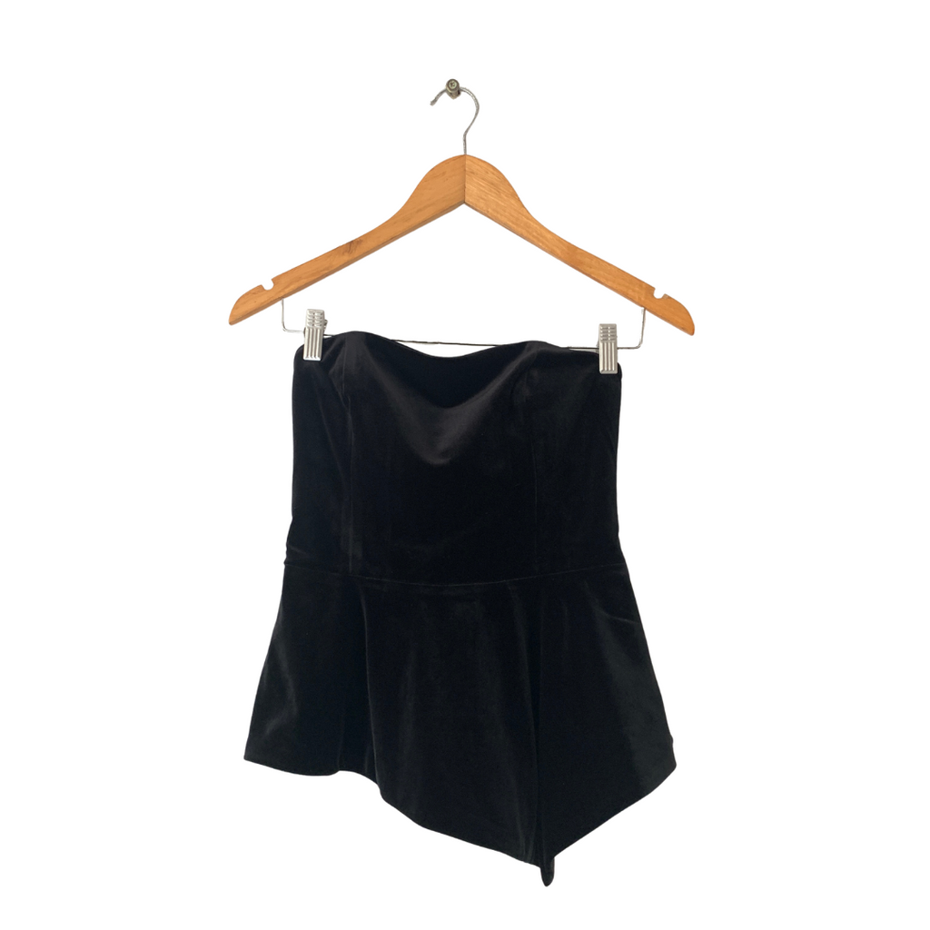 White House Black Market Black Velvet Peplum Off-shoulder Top | Brand New |