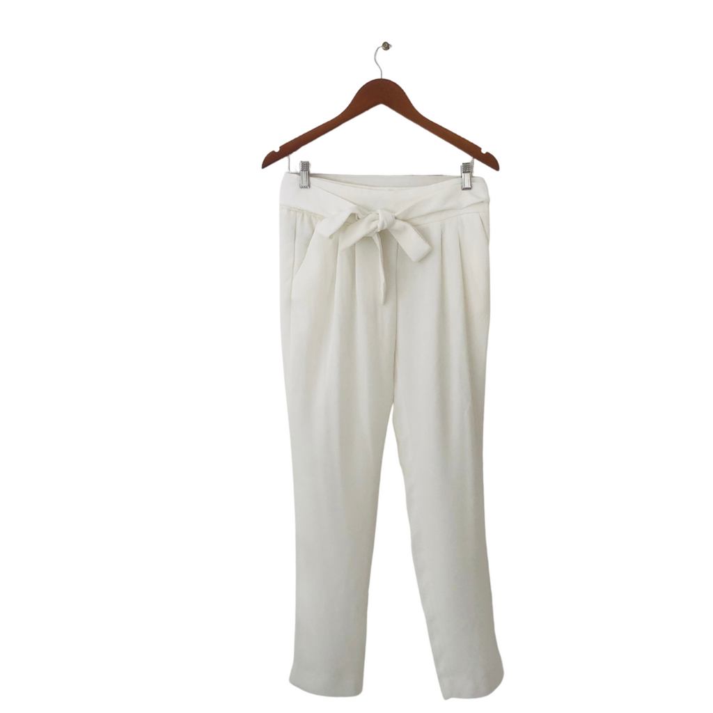 Mango White Tie-waist Pants | Gently Used |