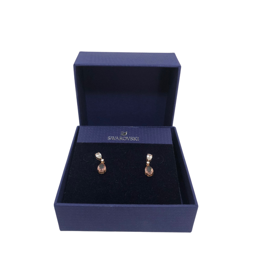 Swarovski Pink Crystal Drop Earrings | Gently Used |