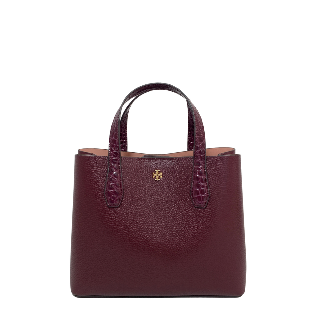 Tory Burch Maroon/ Pink 'Blake' Embossed Small Tote | Like New |
