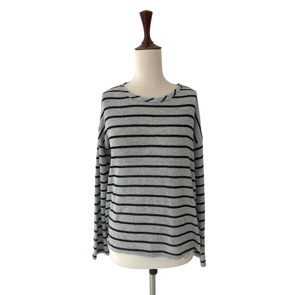 Forever 21 Black & Grey Striped Knit Top | Gently Used |