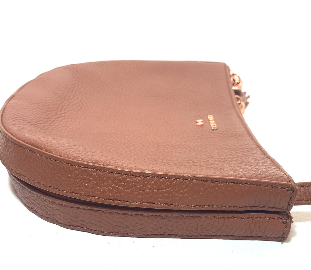 Ted Baker Tan Pebbled Leather Saddle Cross Body Bag | Pre Loved |