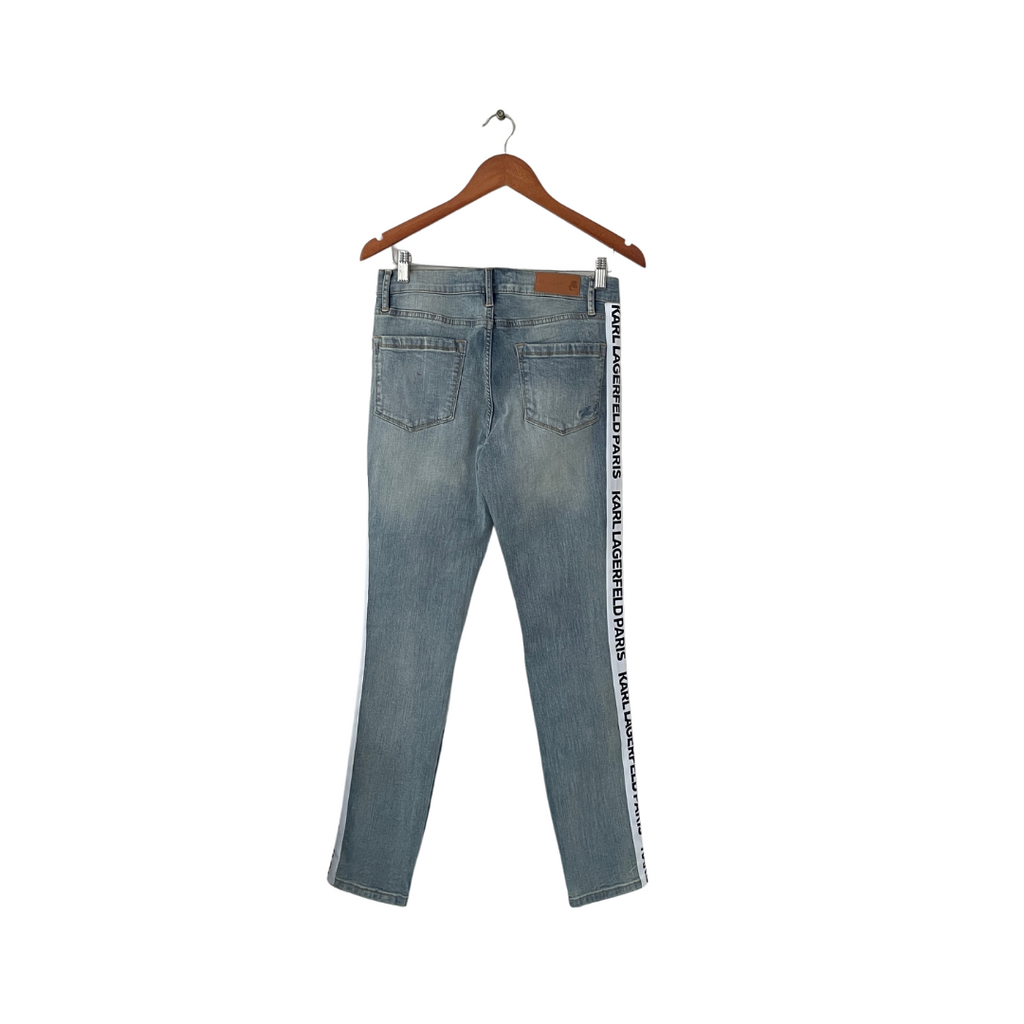 Karl Lagerfeld Light Blue Logo Skinny Jeans | Brand New |