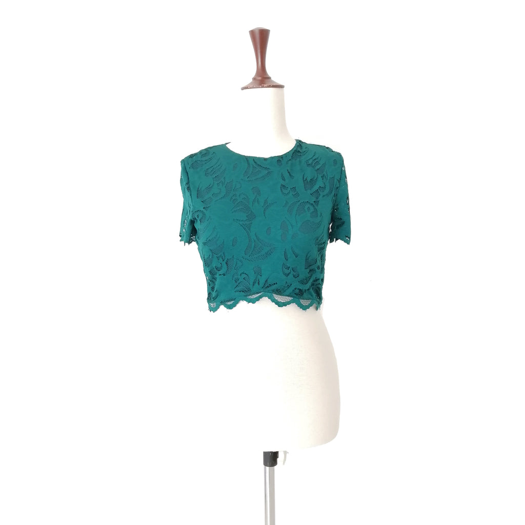 H&M Emerald Green Lace Top