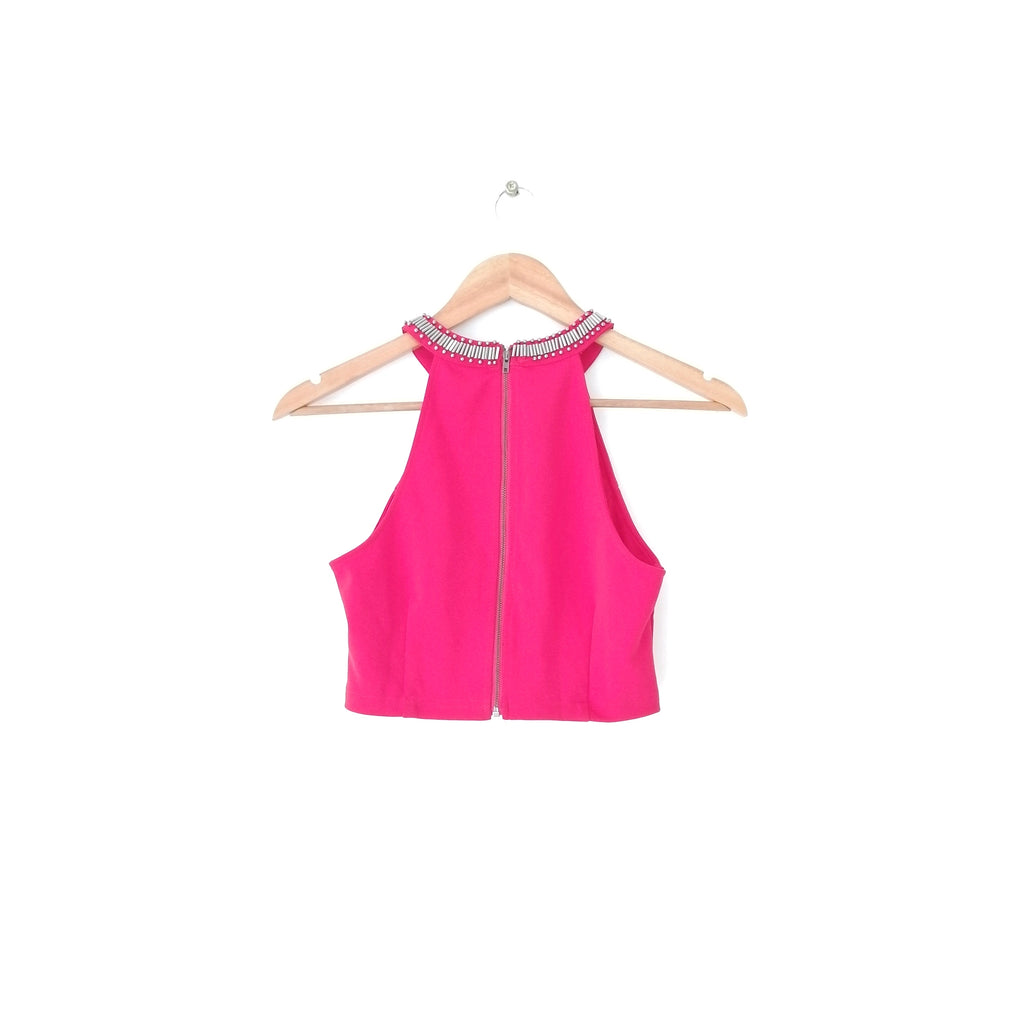 Forever 21 Red Embellished Halter Top