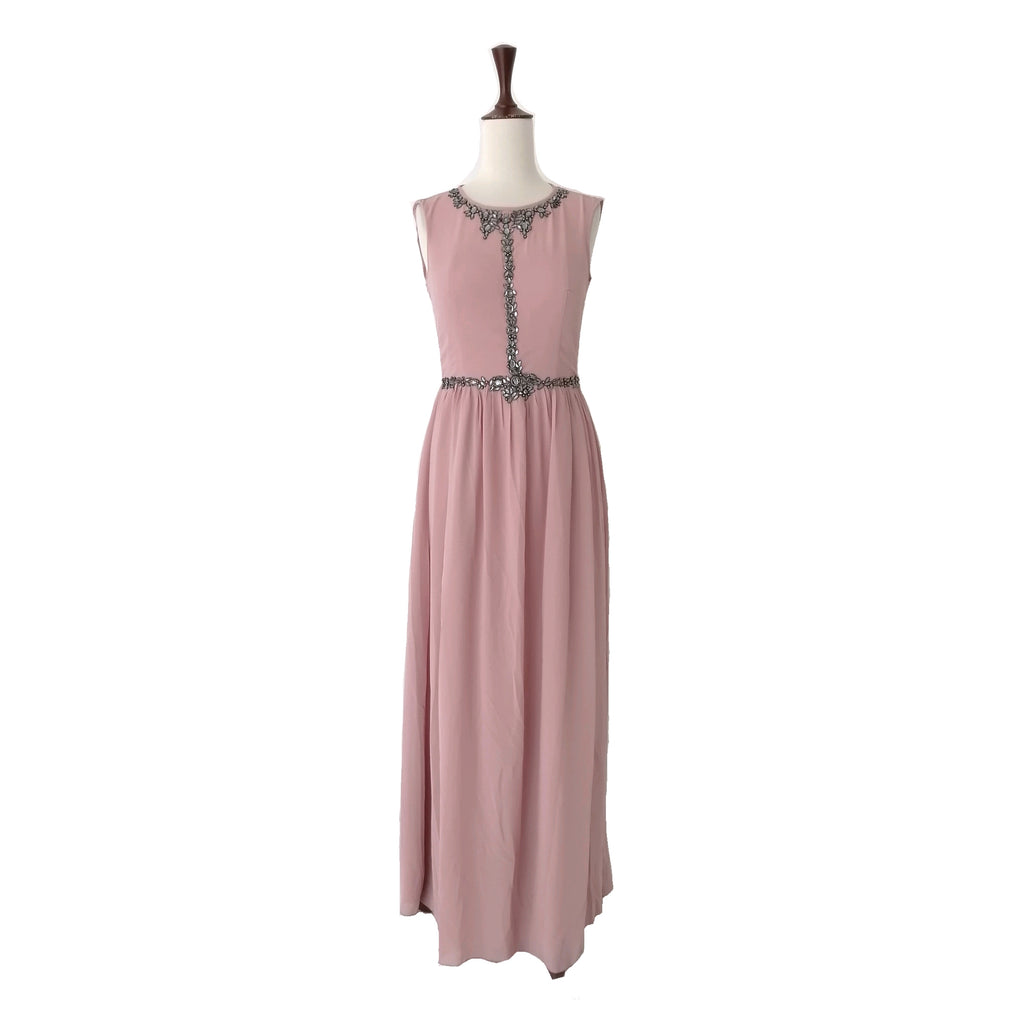Little Mistress Blush Pink Rhinestones Maxi Dress