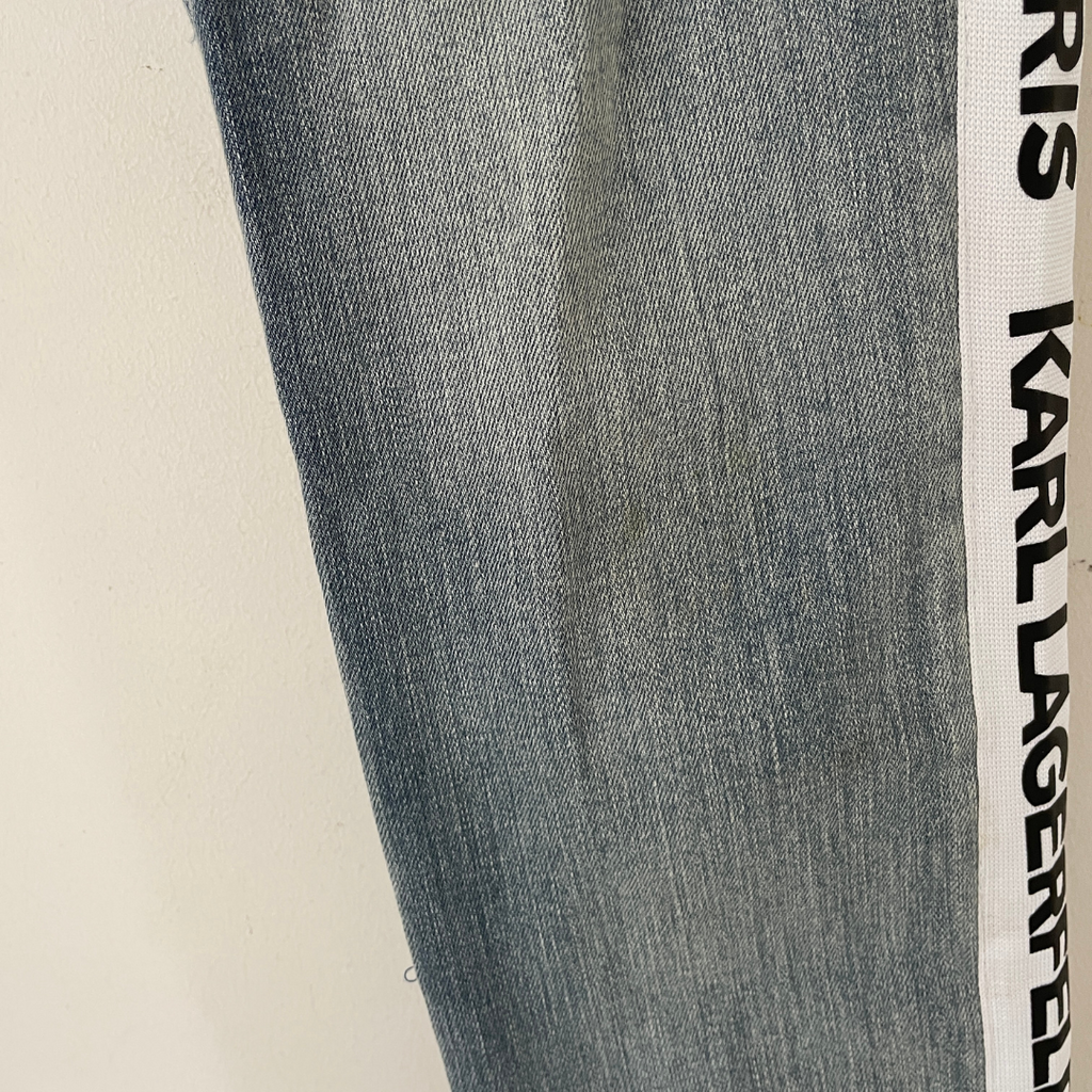 Karl Lagerfeld Light Blue Logo Skinny Jeans | Brand New |