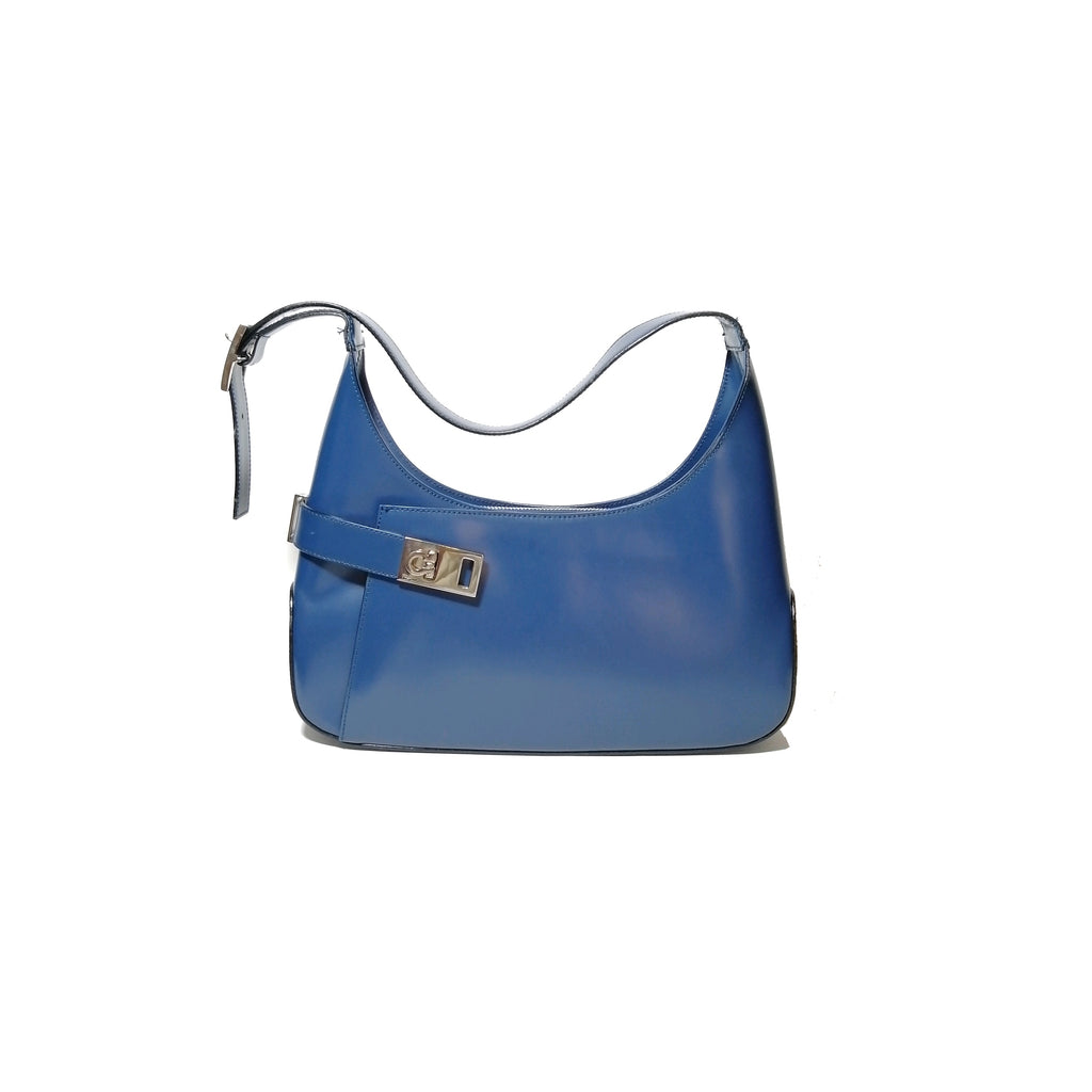 Salvatore Ferragamo Vintage Blue Leather Shoulder Bag