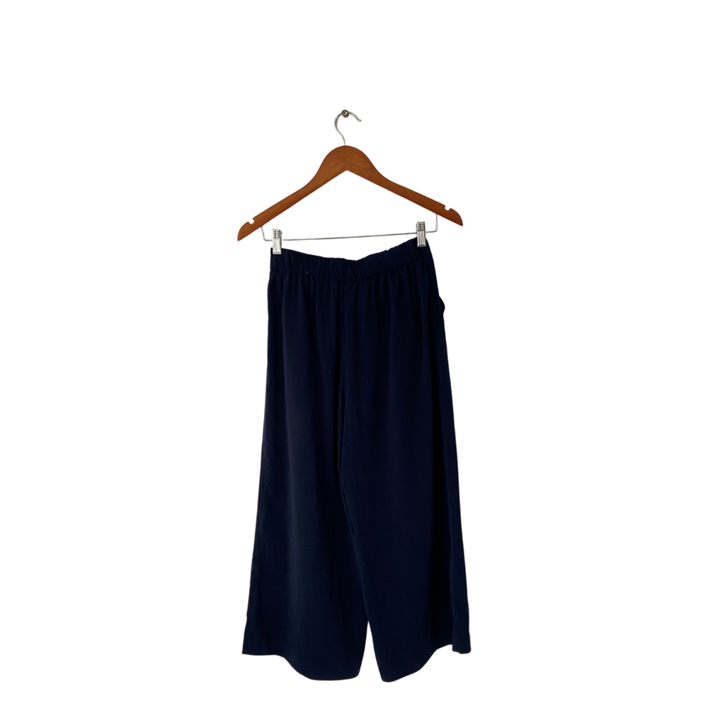 ZARA Navy Blue Waist Tie Culotte Pants | Gently Used |