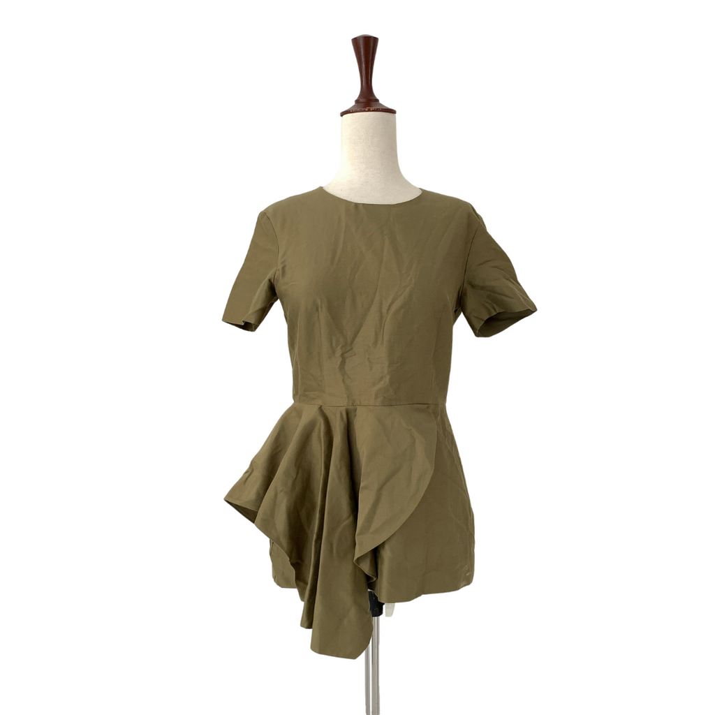 COS Khaki Peplum Top | Pre Loved |