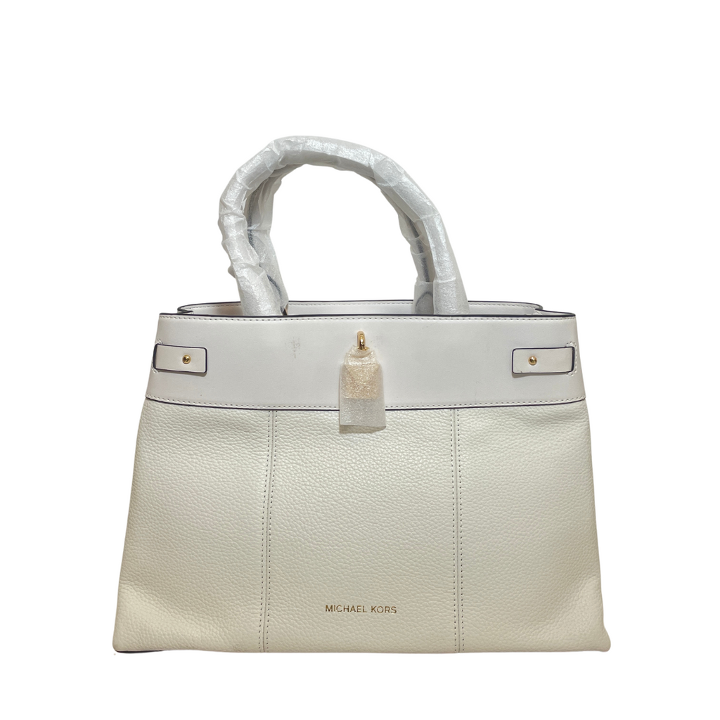 Michael Kors 'Gramercy' White Large Leather Satchel | Brand New |