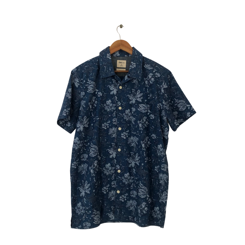 GAP Blue Men's Floral Shirt | Gently Used |