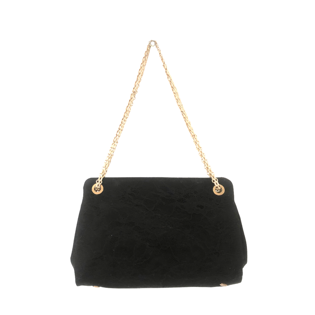 Charles & Keith Black Lace Shoulder Bag | Pre Loved |