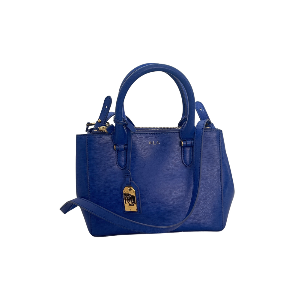 Ralph Lauren Electric Blue Leather Satchel | Gently Used |