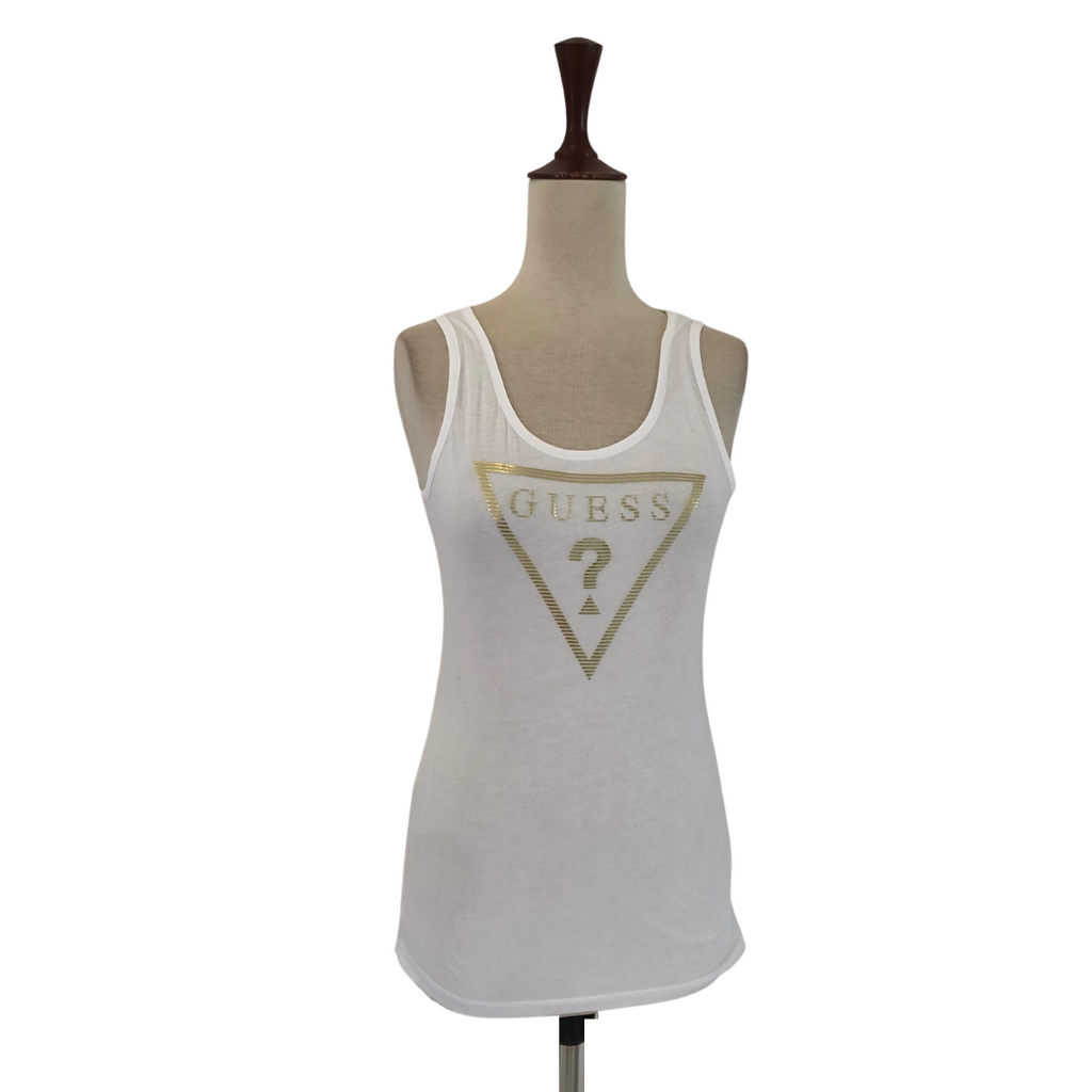 Guess White Logo Tank Top | Gently Used |