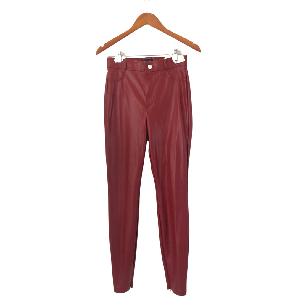 ZARA Red Faux Leather High Rise Legging Pants | Brand New |