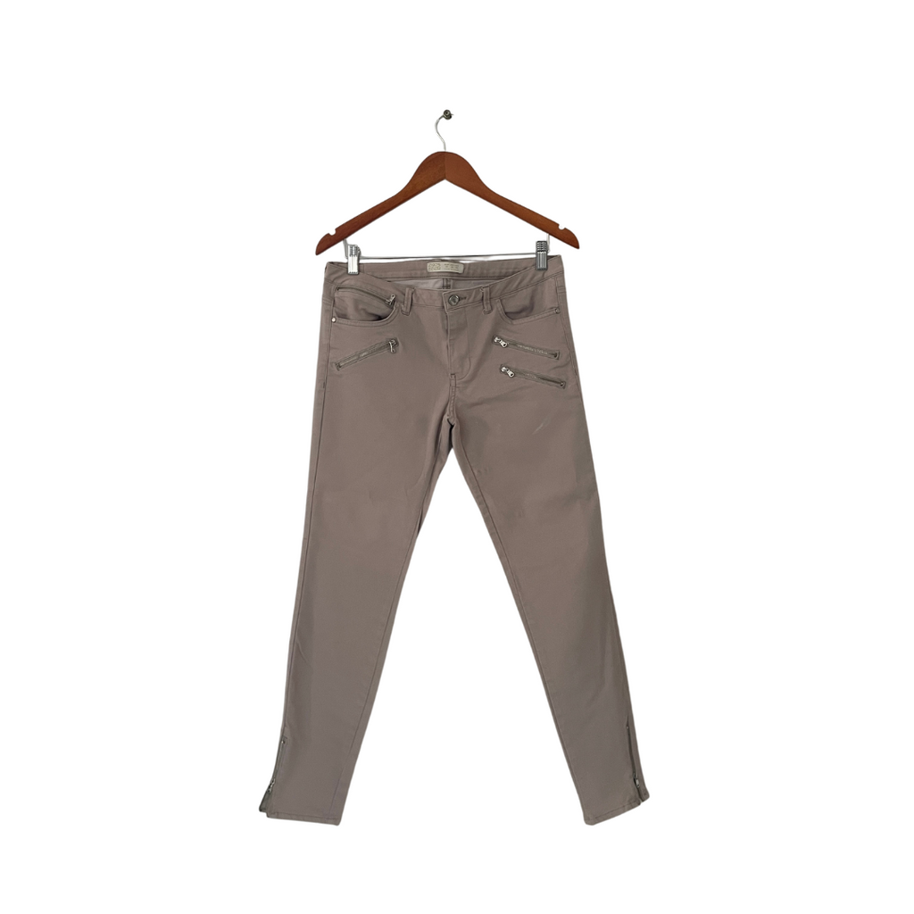ZARA Light Grey Zip Detail Pants | Pre Loved |