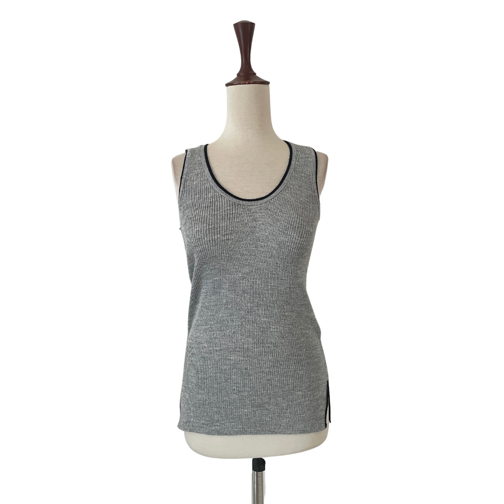 ZARA Grey Ribbed Knit Sleeveless Top | Brand New |