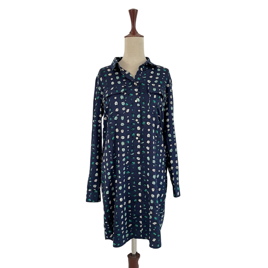 Gap Navy Blue Ladybug Printed Long Collared Shirt | Gently Used |