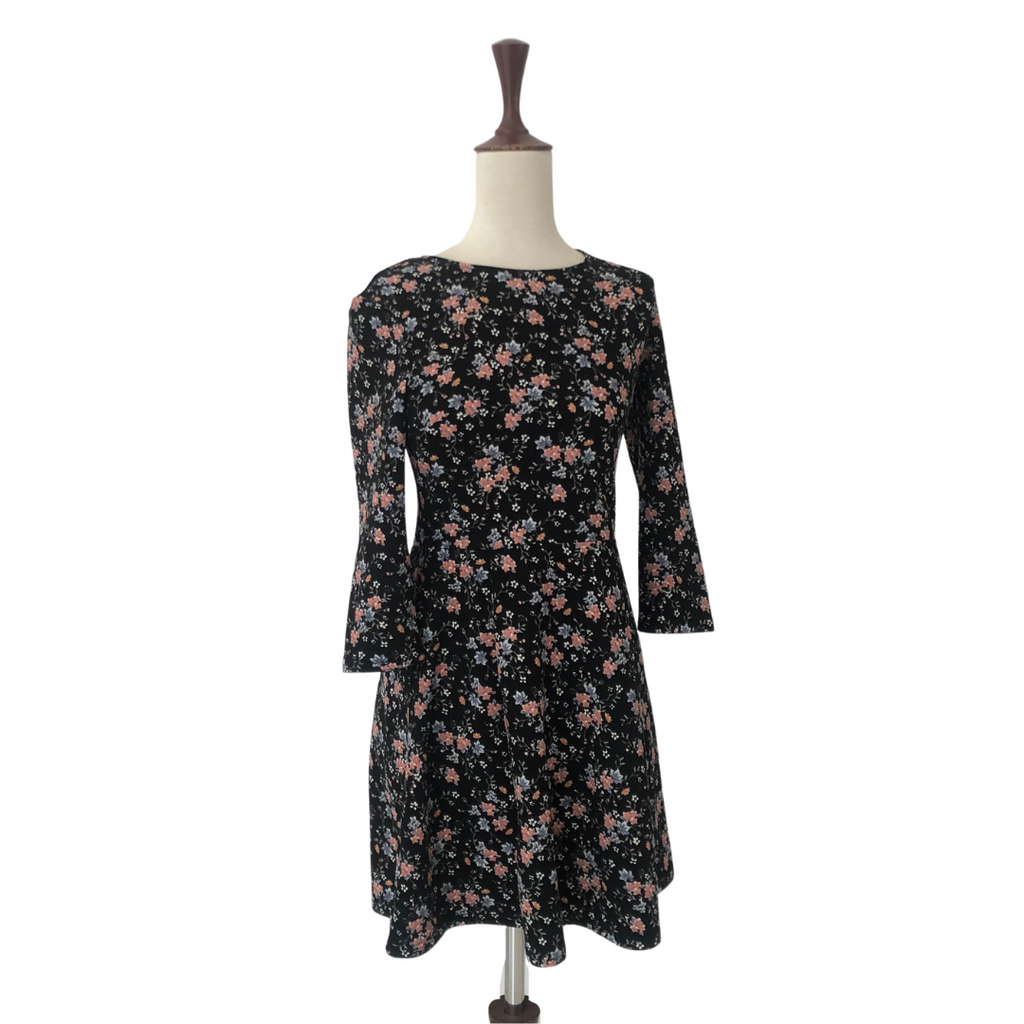 H&M Black Floral Printed Dress | Gently Used |