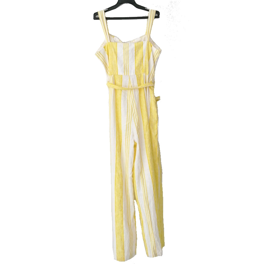 Mango Yellow & White Striped Jumpsuit