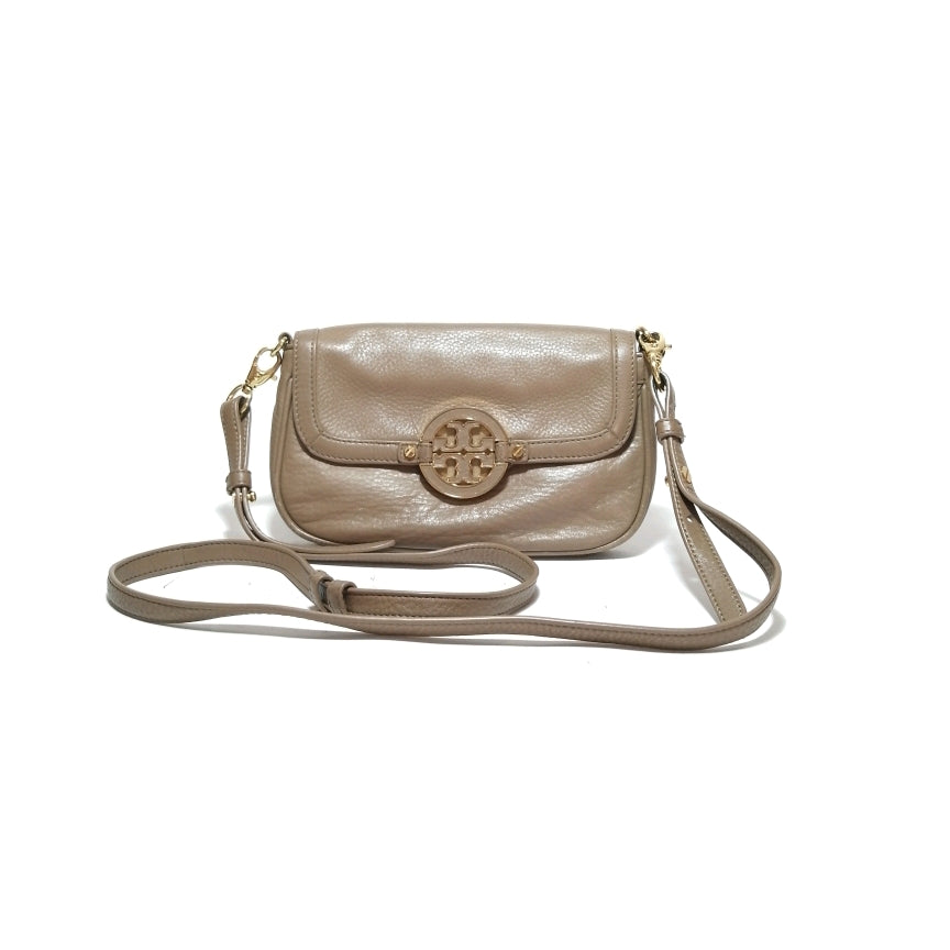 Tory Burch REVA Beige Leather Mini Crossbody Bag