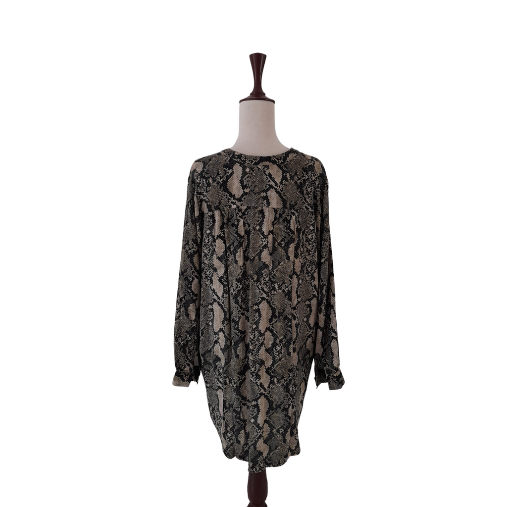 H&M Green Snakeskin Print Long Tunic | Gently Used |