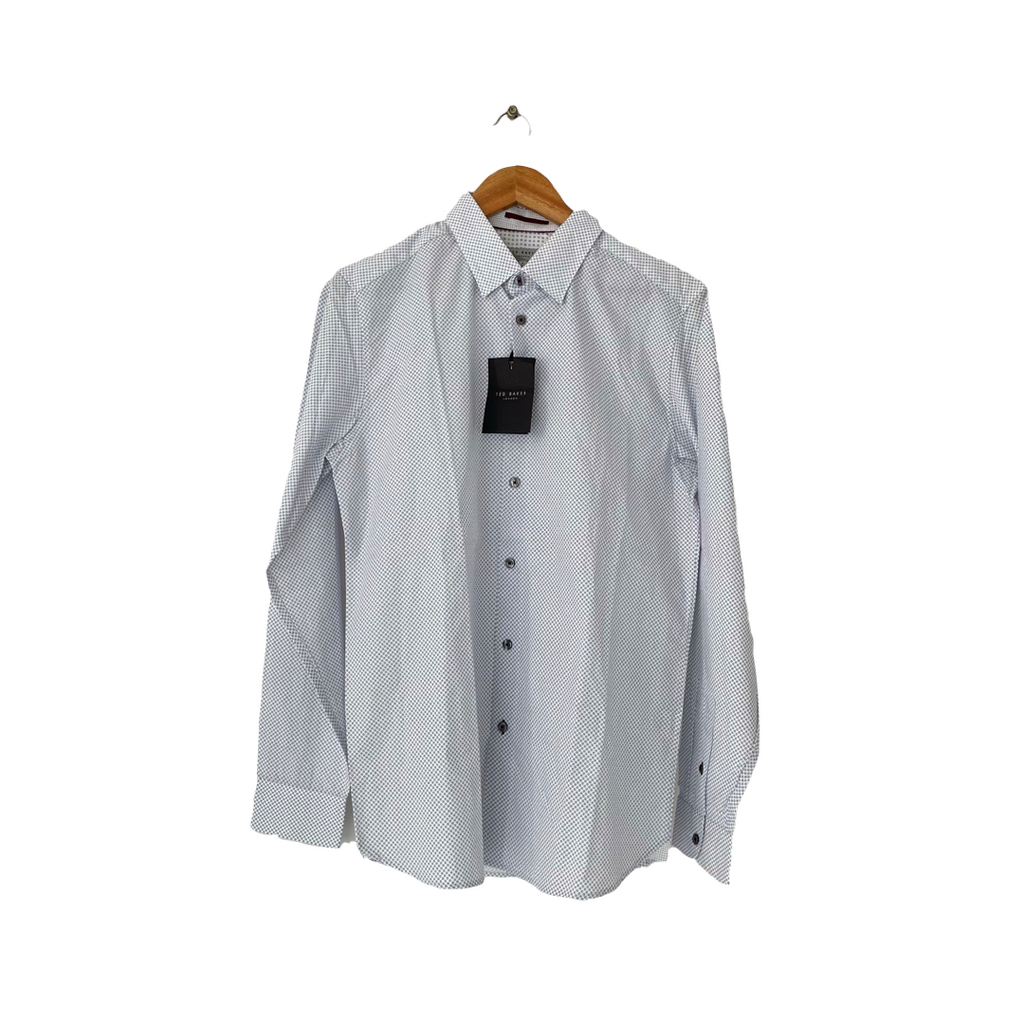 Ted Baker Men's White Printed Button Down Shirt | Brand New |