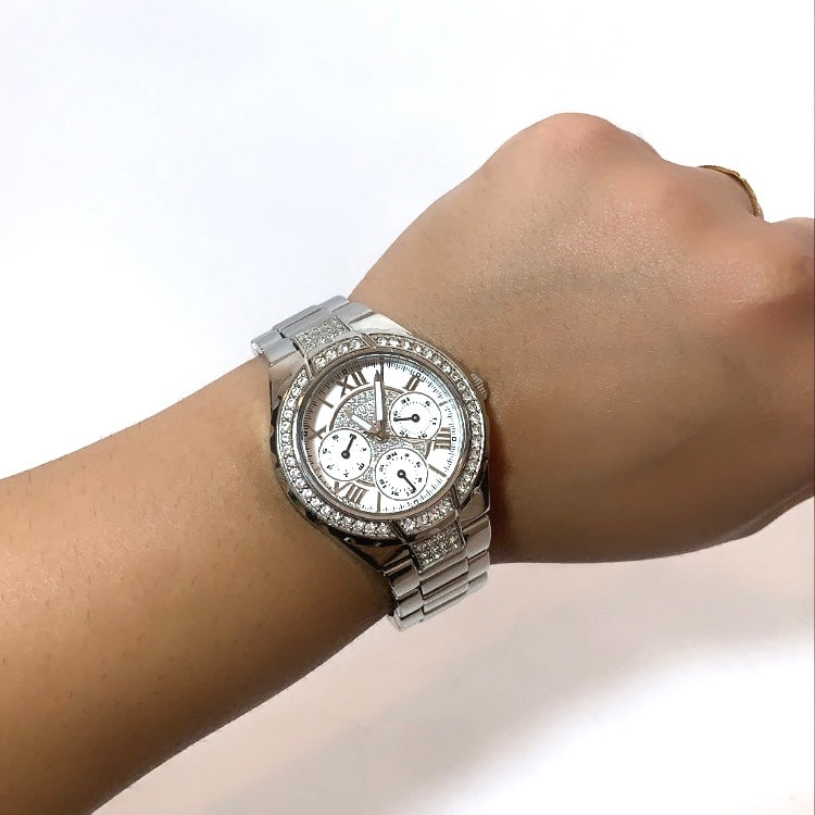 Guess Silver Chronograph Rhinestone Watch | Gently Used |