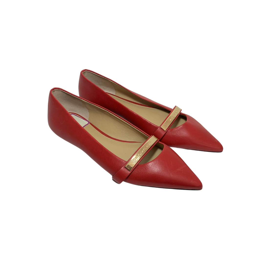 Michael Kors Red Leather Pointed Flats Pre Loved Secret Stash