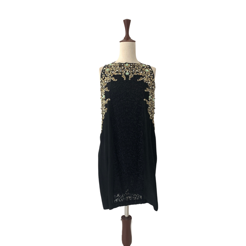 Khaadi Khaas Black Embroidered & Embellished Sleeveless Kameez | Pre Loved |