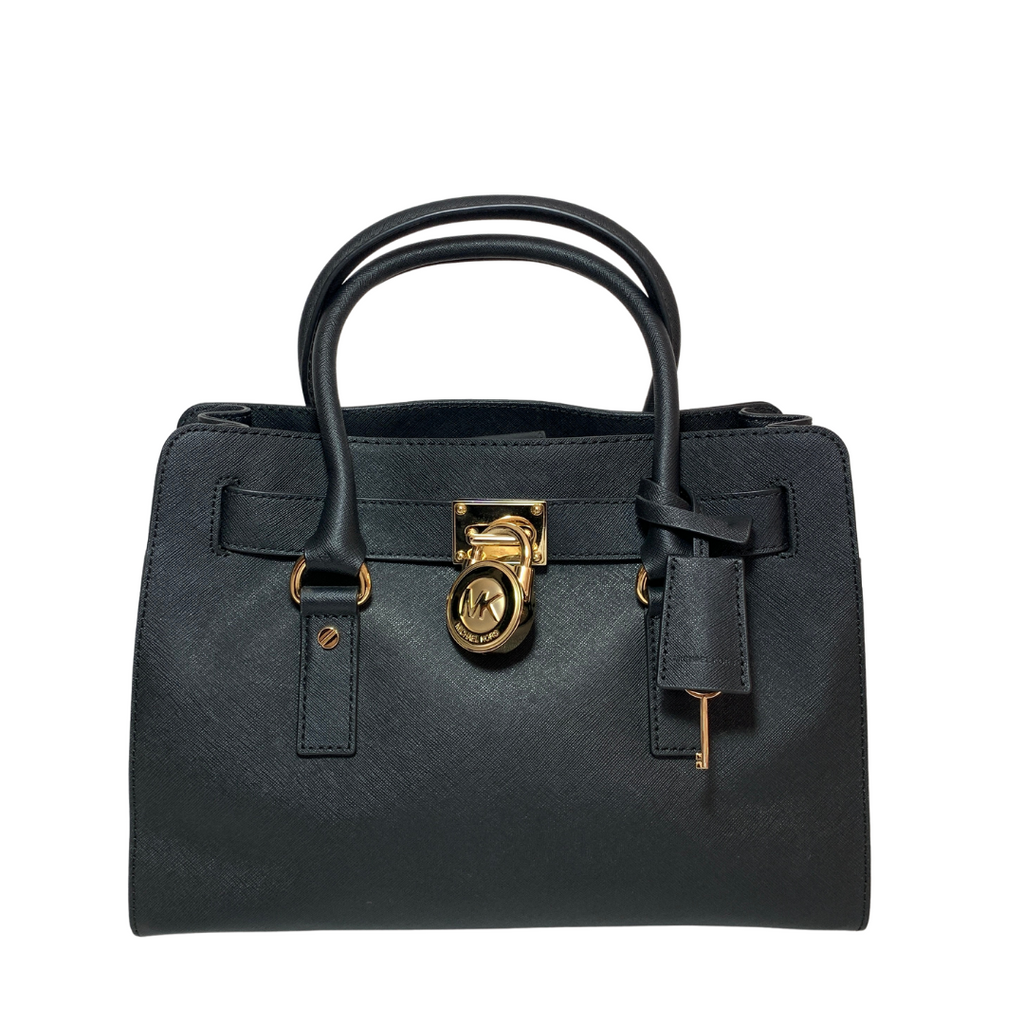 Michael Kors Black Leather 'Hamilton Lock' Satchel | Gently Used |