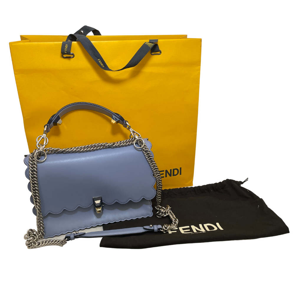 Fendi Kan Periwinkle Leather Chain Satchel | Gently Used |