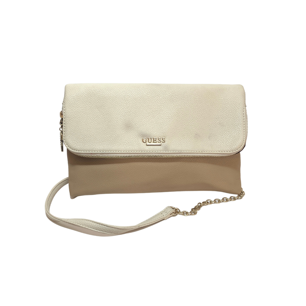 Guess Two-toned Beige & White Crossbody Bag | Pre Loved |