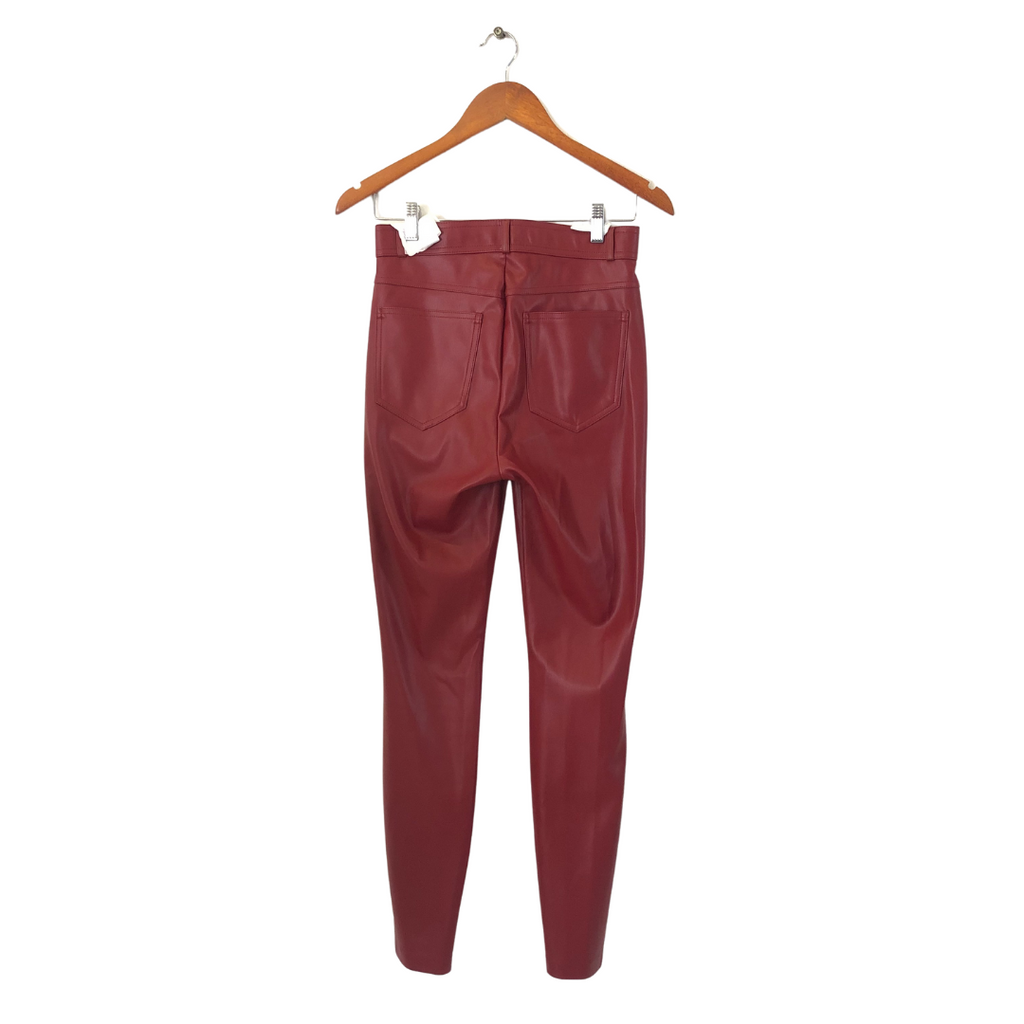 ZARA Red Faux Leather High Rise Legging Pants | Brand New |