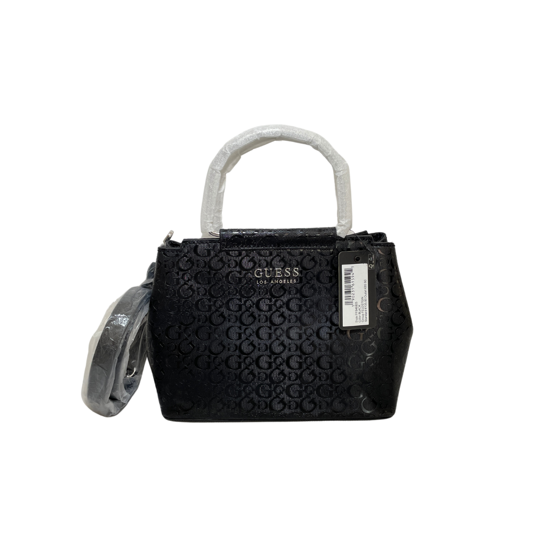 Guess Black Monogram 'Feldstein' Satchel Brand New Secret Stash